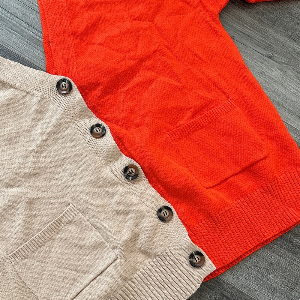 Two-Tone Button Cardigan - Picture 2 of 3